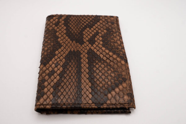 Python Skin Brown Leather Executive Card Case