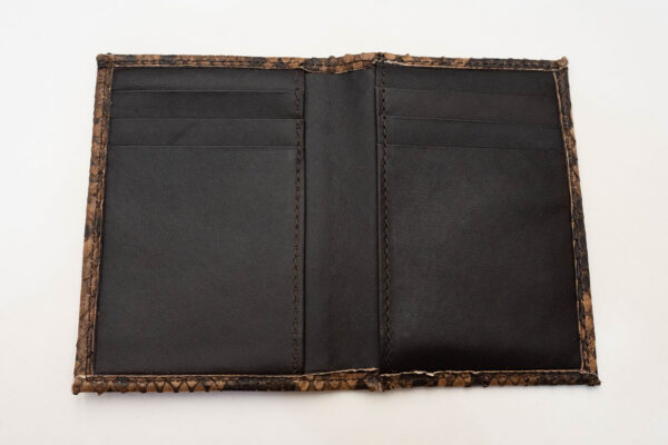 Python Skin Brown Leather Executive Card Case - Image 2